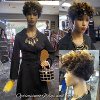 Inspire short Tri colored Human hair wigs at optimismic Wigs and Gifts West St paul.