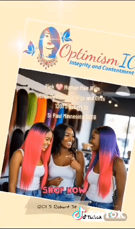 Pink Passionfruit Human Hair Wigs $295 Optimismic Wigs and Gifts St Paul Minnesota