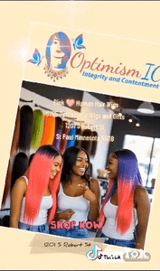 Pink Passionfruit Human Hair Wigs $295 Optimismic Wigs and Gifts St Paul Minnesota