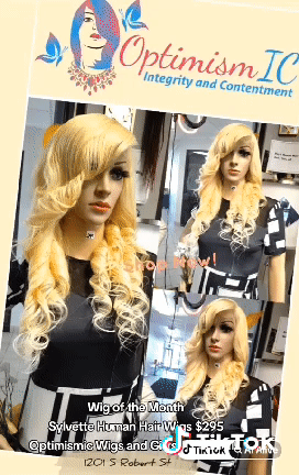 Wig of the Month Sylvette Human Hair Wigs $295 Optimismic Wigs and Gifts St Paul MN