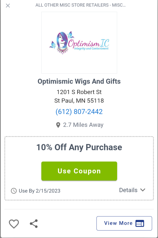 10% off Purchases at Optimismic Wigs and Gifts