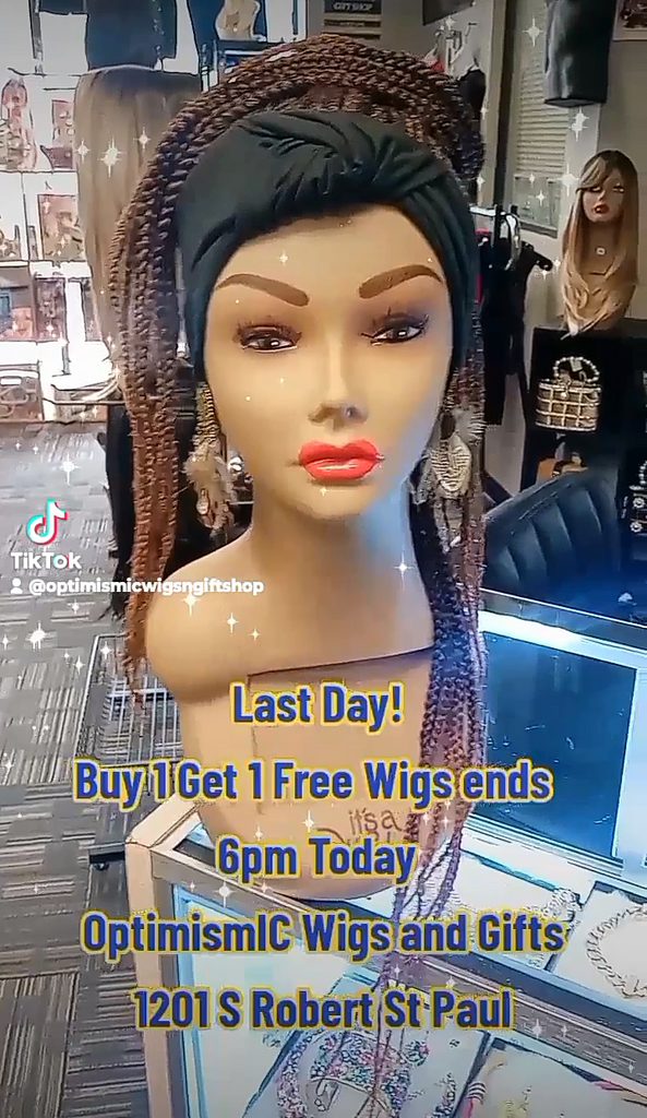 Last Day! 05/20 Buy 1 Get 1 Free Wigs ends  6pm Today  OptimismIC Wigs and Gifts  1201 S Robert St Paul  #saleendstoday #buy1get1 #wigs #stpaul #optimismicwigsandgifts #summer2023