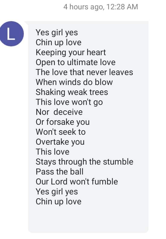Chin Up Love💕 By Lisa Newman Poetry at OptimismIC Wigs and Gifts West Saint Paul