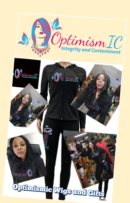 OptimismIC Integrity and Contentment Jogging Suit sets at Optimismic Wigs and Gifts. Pants Sets at OptimismIC Wigs and Gifts St Paul Minnesota