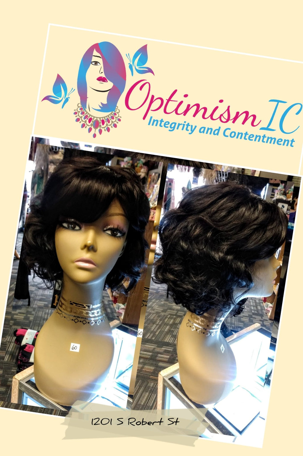 100% Human Hair Wig black $60 Optimismic Wigs and Gifts St Paul MN 55118 - OptimismIC Wigs and Gifts