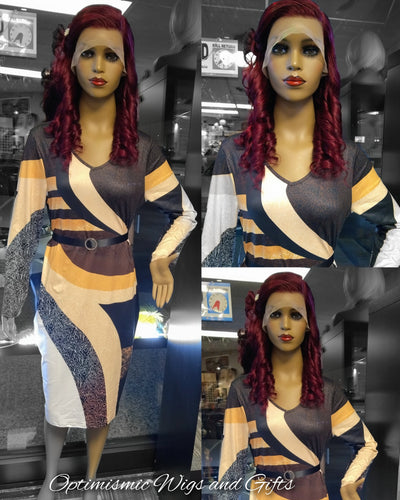 shop $195 opulence burgundy lace front human hair wigs and women dresses for $35