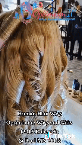 Amore $195 100% Honey Blonde Human Hair Body Wave Wigs 22inches Optimismic Wigs and Gifts West St Paul MN