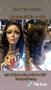 Bella Black $250 HD Lace 13x6 100% Human Hair Lace Front Wig on tan mannequin with Gem necklace at Optimismic Wigs and Gifts St Paul Minnesota 55118
