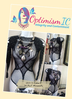 Black fishnet lingerie Optimismic Wigs and Gifts St Paul Minnesota. Signal Hills Shopping Center.