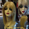 Blonde wig with bangs complimentary eyelashes