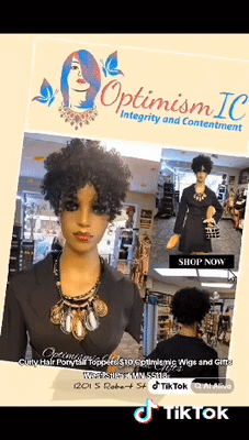 Curly Hair Ponytail Toppers $10 Optimismic Wigs and Gifts West St Paul MN 55118. Minnesota wigs stores. 