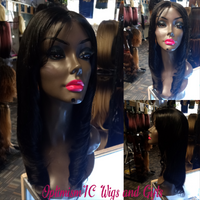 Black 18 inch straight geneva lace front wig at OptimismIC Wigs and Gifts st paul mn signal hills shopping center