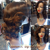 Georgina chocolate Brown wig with curls at Optimismic Wigs and gifts. 