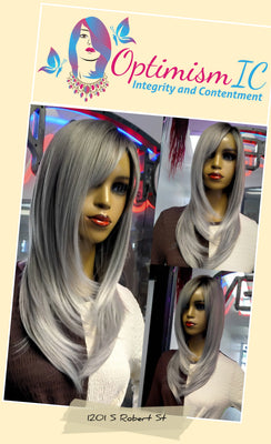 Odetta Gray Synthetic Wigs $69 Optimismic Wigs and Gifts St Paul MN 