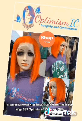 Imperial Summer Red Sorbet 13x6 Human Hair Bob Wigs $99 OptimismIC Wigs and Gifts