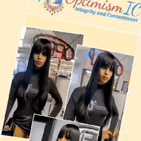 Naomi Black Straight Glueless Wigs with Bangs $69 Optimismic Wigs and Gifts St Paul Minnesota 55118