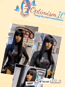 Naomi Black Straight Glueless Wigs with Bangs $69 Optimismic Wigs and Gifts St Paul Minnesota 55118