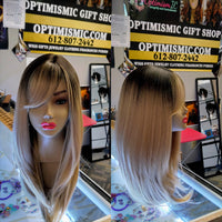 Buy Sexy 26-inch dynasty blonde wigs with bangs at optimismic wigs and gifts shop.