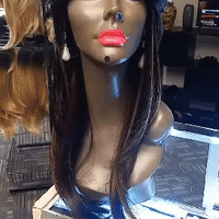 Siren Black 99j multicolored synthetic hair wigs on black mannequin at OptimismIC Wigs and Gifts in Saint Paul Minnesota.