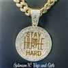 Stay humble hustle hard gold necklace at Optimismic Wigs and gifts 