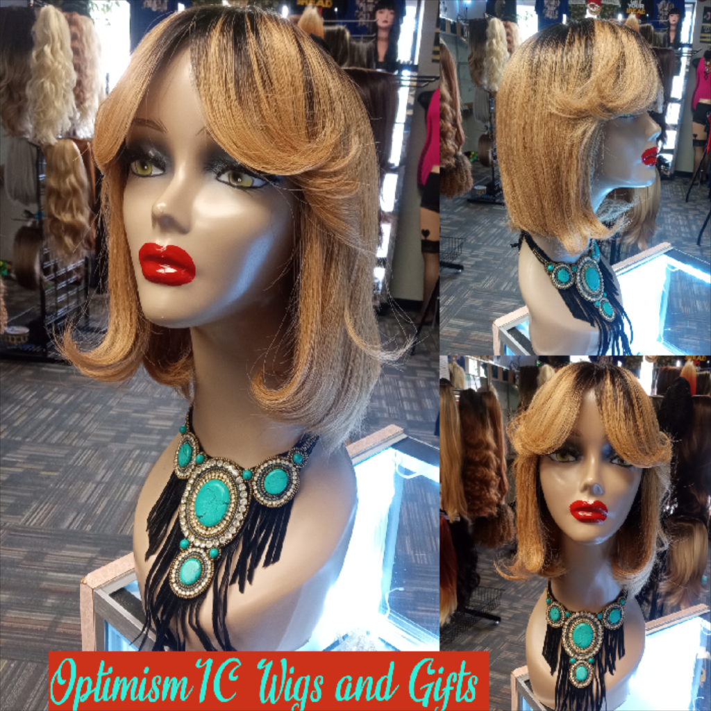 Blonde Sweetheart Human hair wig at OptimismIC Wigs and Gifts in Saint Paul Minnesota. shop blonde human hair wigs near me.