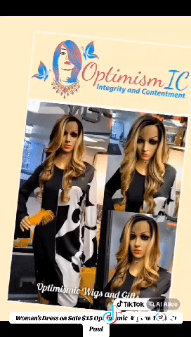 Women's Dress on Sale $15 Eyelashes $15 Synthetic Wigs 3 for $100Optimismic Wigs and Gifts 1201 S Robert Street St Paul MN
