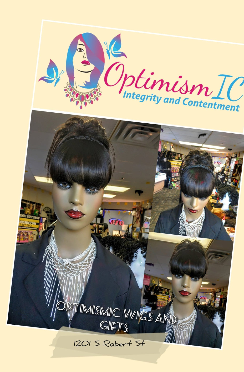 Black Clip on Bangs $8 OptimismIC Wigs and Gifts St Paul MN 55118 - OptimismIC Wigs and Gifts