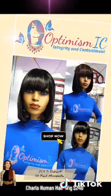 Charla Human Hair Black glueless bob wigs $240 at OptimismIC Wigs and Gifts St Paul Minnesota