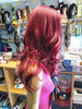 burgundy HD Lace 26inch Synthetic Lace Front Wigs at Optimismic Wigs and Gifts St Paul MN