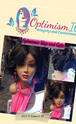 Carol $99 HD Lace black 100% 8 inch center part Human Hair Lace Front Wig at Optimismic Wigs and Gifts St Paul MN 55118 - OptimismIC Wigs and Gifts
