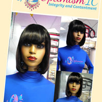 Charla Black Human Hair glueless Bob Wigs on sale $125 at Optimismic Wigs and Gifts - OptimismIC Wigs and Gifts