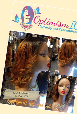 Charmaine blonde ombre $75 100% Human Hair Lace Front Wig Optimismic Wigs and Gifts West St Paul MN - OptimismIC Wigs and Gifts