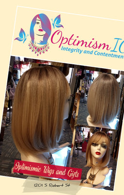 Clarke Balayage Blonde Synthetic Bob Wig $59 Optimismic Wigs and Gifts St Paul MN 55118 - OptimismIC Wigs and Gifts