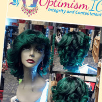 Emerald Green 100% Human Hair Wig $75 Optimismic Wigs and Gifts Shop St Paul MN - OptimismIC Wigs and Gifts