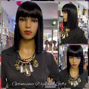 Fashion black synthetic glueless Bob Wig $59 Optimismic Wigs and Gifts Shop St Paul MN 55118 - OptimismIC Wigs and Gifts