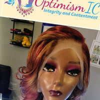 Galaxia Gold Copper Burgundy 13X6 HD Lace 26 inch Human Hair Wigs Body Wave $195 - OptimismIC Wigs and Gifts