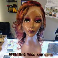 Galaxia Gold Copper Burgundy 13X6 HD Lace 26 inch Hair Wigs Body Wave $195 - OptimismIC Wigs and Gifts