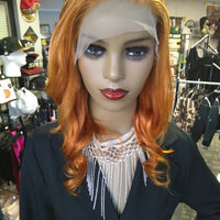 shop ginger orange colored lace front wigs at optimismic wigs and gifts shop.