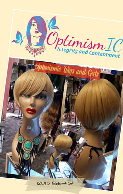 Golden Blonde Wig $59 Optimismic Wigs and Gifts Shop St Paul MN 55118 - OptimismIC Wigs and Gifts