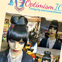 Hair Bun Clip in Black Fancy Hairpiece $8 Optimismic Wigs and Gifts St Paul MN - OptimismIC Wigs and Gifts