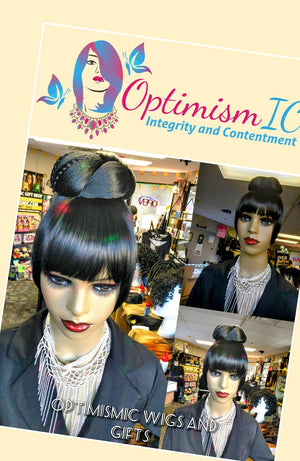 Hair Bun Clip in Black Fancy Hairpiece $8 Optimismic Wigs and Gifts St Paul MN - OptimismIC Wigs and Gifts