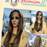 Hayden Chocolate brown Synthetic 28 inch Glueless Wigs $59 OptimismIC Wigs and Gifts St Paul MN - OptimismIC Wigs and Gifts