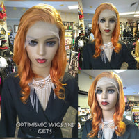 hd lace orange colored ginger human hair wigs at optimismic wigs and gifts shop.