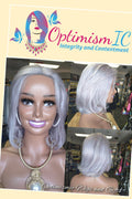 Judith $140 Gray HD Human Hair Lace Front Wigs 12inches Optimismic Wigs and Gifts - OptimismIC Wigs and Gifts