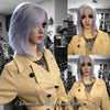 Judith $140 Gray HD Human Hair Lace Front Wigs 12inches Optimismic Wigs and Gifts - OptimismIC Wigs and Gifts