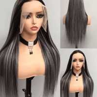 Kaori $295 Silver Bleached Knots Preplucked Balayage Virgin Human Hair Lace Front Wigs OptimismIC Wigs and Gifts