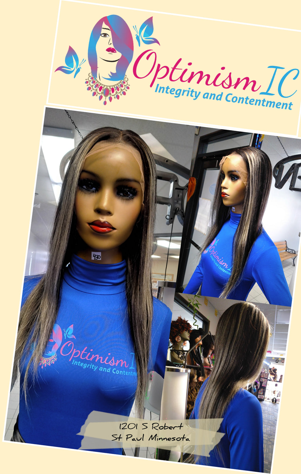 Kaori $430 Silver Balayage Virgin Human Hair Lace Front Wigs OptimismIC Wigs and Gifts St Paul Minnesota 