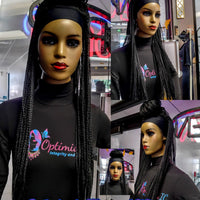 Keasha Black Braided Synthetic Headband Wigs $69 OptimismIC Wigs and Gifts - OptimismIC Wigs and Gifts