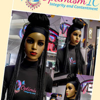 Keasha Black Braided Synthetic Headband Wigs $69 OptimismIC Wigs and Gifts - OptimismIC Wigs and Gifts
