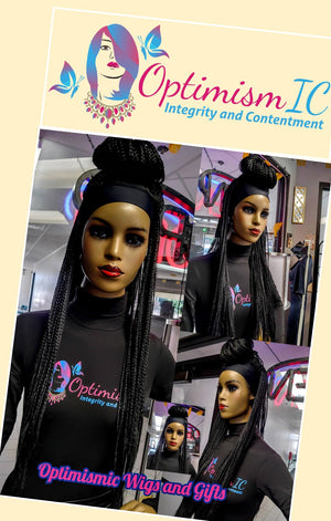 Keasha Black Braided Synthetic Headband Wigs $69 OptimismIC Wigs and Gifts - OptimismIC Wigs and Gifts